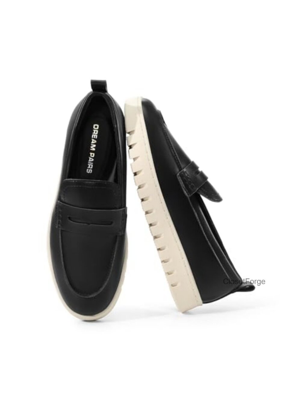 Women's Faux Leather Arch Support Slip On Loafers